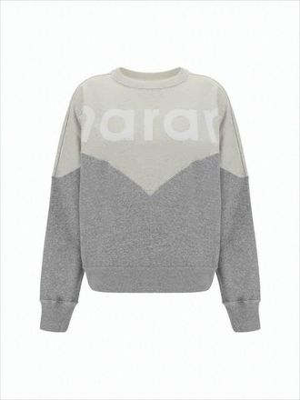 Isabel Marant Two-Tone Long-Sleeve Sweatshirt With Chevron Pattern