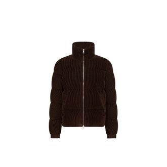 Moncler Moncler Esparron Corduroy Short Down Jacket, Men, Brown, Size: 0