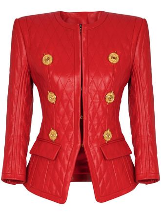 Balmain Leren jack - Rood