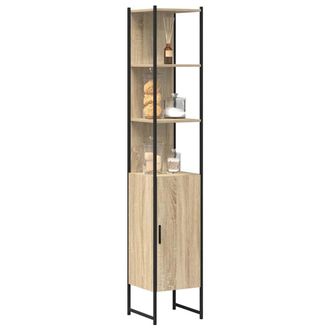Berkfield Home Modern Bathroom Cabinet Sonoma Oak 33x33x185, 5 cm Engineered Wood in Light Brown