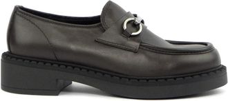 Marco Ferretti Bruine leren loafer schoen - Dames - Loafers - Bruin - 36 EU - Leer - Schoenen