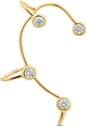 SHYMI Round Bezel Set Cubic Zirconia Ear Cuff in Gold at Nordstrom