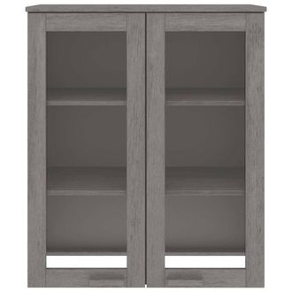 Berkfield Home Top for Highboard HAMAR Light Grey 85x35x100cm Solid Wood Pine | Size: 85 x 35 x 100 cm
