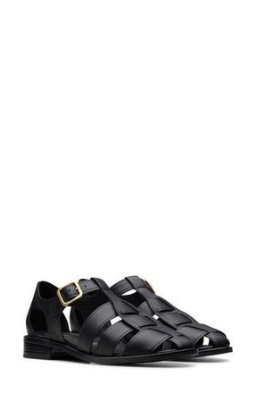 Clarks Hana Sun Fisherman Sandal in Black Leather at Nordstrom Rack, Size 8.5