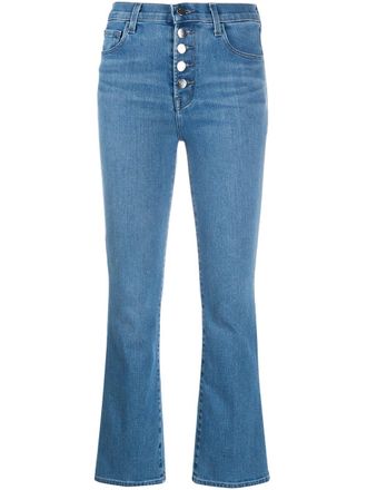 J Brand cropped bell leg jeans - Blue