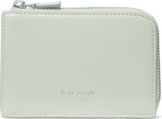 Kate Spade New York Mini Zip Card Case Crinkle Patent Leather Mini Zip Card Case Wallet Womens Handbags Mint Frosting