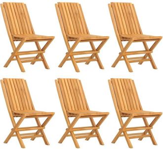 vidaXL Vidaxl - Sillas De Jard&iacute;n Plegables 6 Uds Madera Maciza Teca 47x47x89 Cm