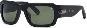 Philipp Plein Spp 182M 0703 Zonnebril - Heren - Zonnebrillen - Zwart - 56 MM - Accessoires