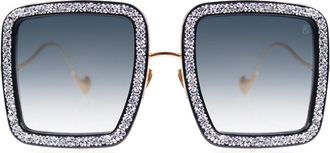 Anna-Karin Karlsson BEAMING SKY Black Ice Womens Sunglasses Gold Size 52