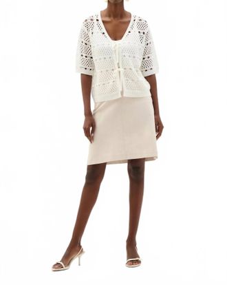 Joseph Ribkoff Woven Pull-On A-Line Skirt In Natural