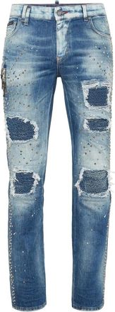 Philipp Plein Rock Star Slim-fit Jeans - Heren - Slim Fit Jeans - Blauw - W36 - Denim - Jeans