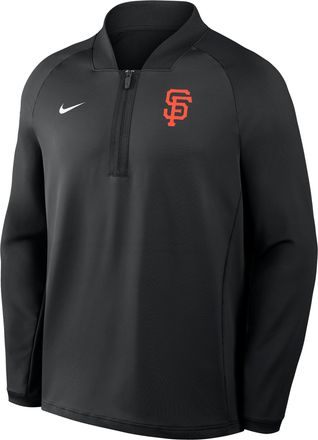 Nike San Francisco Giants Authentic Collection Nike Mens Dri-FIT MLB 1/2-Zip Long-Sleeve Top in Black | 04H900AGIA-KRR