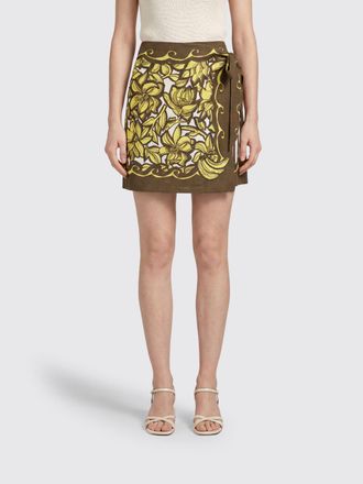 Alemais Floral Print Hemp Wrap Mini Skirt