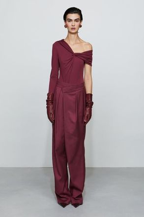 Et Ochs Leon Asymmetric Pant in Ox Blood at Nordstrom, Size 10