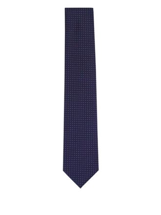 Brioni patterned tie - Blauw