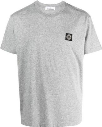 Stone Island Compass Patch Logo Short-Sleeve T-shirt Melange Grey 101524113-A0M64