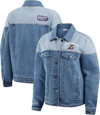 WEAR by Erin Andrews Womens WEAR by Erin Andrews Blue Los Angeles Lakers Full-Button Denim Jacket at Nordstrom, Size Xx-Large