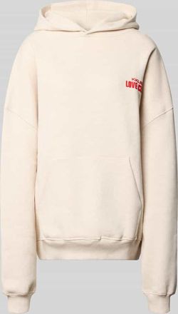 Karo Kauer Hoodie mit Statement-Print Modell Love Club in Beige Melange, Gr&ouml;&szlig;e XS