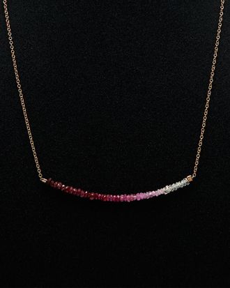 Meira T 14K Rose Ruby Bead Gemstone Necklace