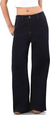 HINT OF BLU Tuck & Go Straight Leg Jeans in Royal Indigo at Nordstrom, Size 30