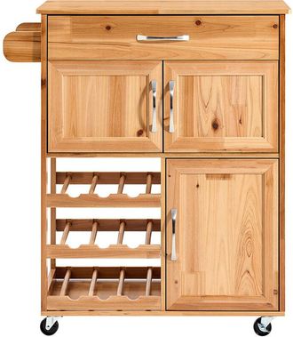 SoBuy SoBuy Carrello cucina con 1 cassetto Naturale 75x38x86cm Vintage FKW45-N