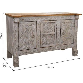 Wanderlust Deco Aparador De Madera Marr&oacute;n 124x47x76