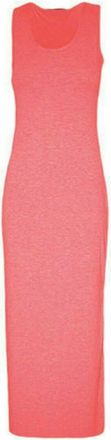 Generic Women Ladies Jersey Long Summer Vest Racer Muscle Back Maxi Dress Plus Size 8-26 (XXXL (24-26), Coral)
