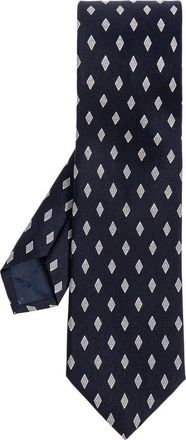 Ferragamo Ties, male, Blue, Size: ONE SIZE Micro Gancini Print Silk Tie