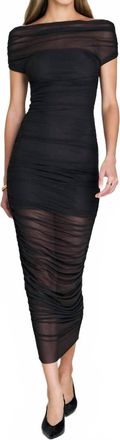SER.O.YA Noel Mesh Midi Dress In Black