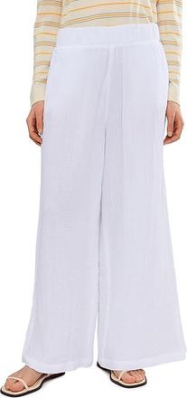 L.L.Bean Cloud Gauze Wide Leg Pants Womens Clothing White : SM 28, Cotton