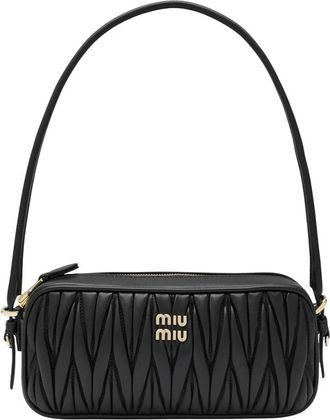 Miu Miu Matelasse Nappa Pouch - Dames - Schoudertassen - Zwart - ONE Size - Leer - Tassen