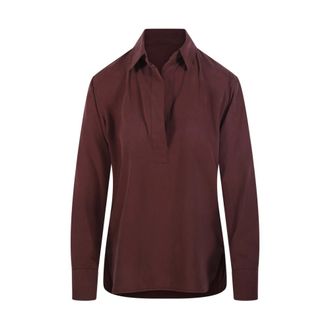 Max Mara Blouses, female, Red, Size: M Mirko Shirt V Neck