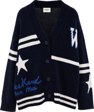 Max Mara Wkdbelgio Vest - Dames - Vesten - Blauw - S - Wol - Truien & Vesten