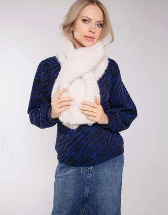 Nooki Design Womens LEXINGTON SLOT THROUGH FAUX FUR SCARF-NATURAL - White - Size: ONE