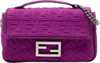 Fendi Pre-owned Shoulder Bags, female, Purple, Size: ONE SIZE Pre-owned Vintage Nylon Shoulder Bag