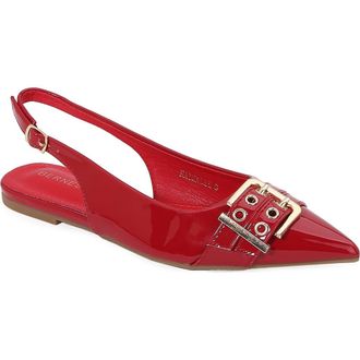 Berness Buckle Slingback Pointed Toe Flat in Red at Nordstrom Rack, Size 7.5