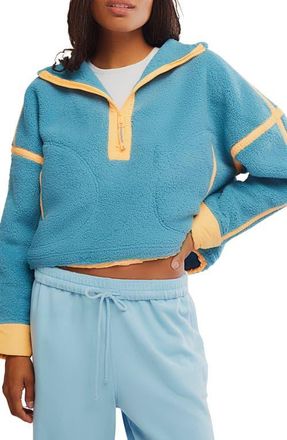 Free People FP Movement Mountain High Fleece Half Zip Pullover in Celestial Blue Combo at Nordstrom, Size Small