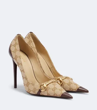 Gucci Salones Donna de lona GG con Horsebit