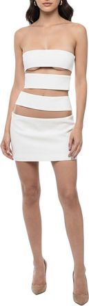 M&ocirc;not White Strapless Mini Dress