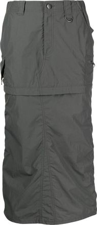 GOEN.J detachable-panel cargo skirt - women - Nylon/Cotton - M - Grey