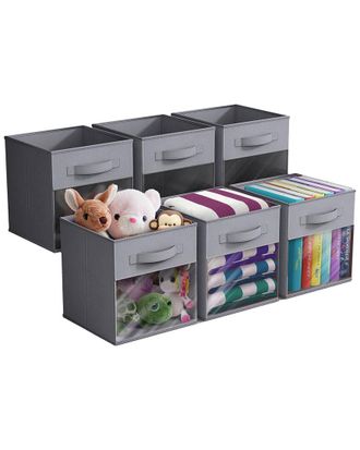 Sorbus 11in 6 Pack Collapsible Fabric Storage Bins