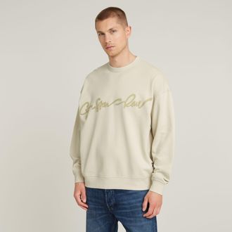 G-Star Chenille G-Script Loose Sweater - Wit - Heren