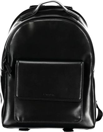 Calvin Klein Elegante Zwarte Urban Rugzak met Laptopvak - Heren - Rugzakken - Zwart - ONE Size - Polyester - Tassen