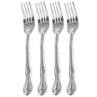 Gibson Home Abbie 4 Piece Stainless Steel Dinner Fork Set in Silver at Nordstrom