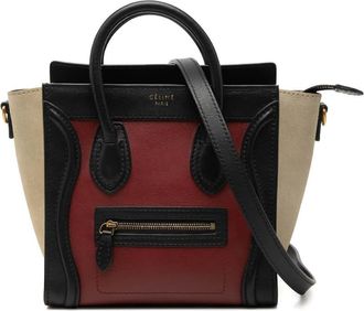 Celine Pre-owned Celine Nano Tricolor Calfskin and Suede Luggage Tote Ladies 9PSOZX57UFC9YPZR