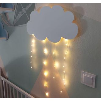 OEM L&aacute;mpara De Noche Led En Forma De Nube Con Gotas De Luz