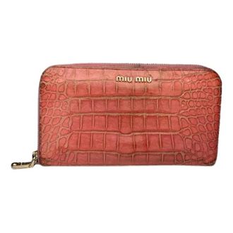 Miu Miu Pre-owned Leather Wallet - Dames - Vintage Accessoires - Rood - ONE Size - Leer - Vintage