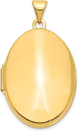 Diamond2Deal 14k Yellow Gold Polished Domed Oval Locket Pendant