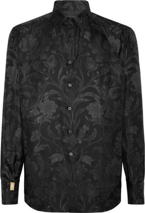 Billionaire Boys Club Overhemden, Heren, Zwart, XL, Silk Gold Cut Shirt Baroque