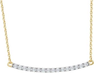 Pompeii3 1/3Ct Diamond Bar Pendant 10k Yellow Gold Necklace Lab Grown 1 1/3